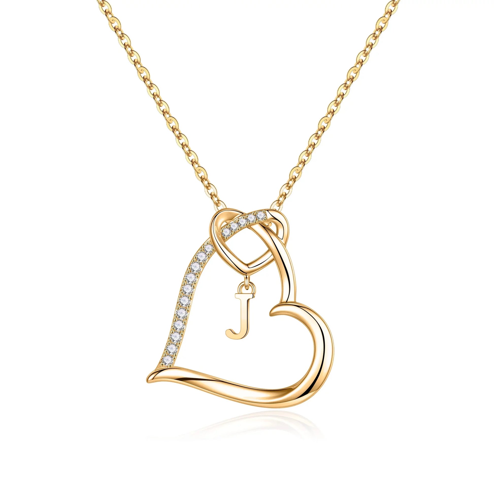 Heart Initial Necklaces for Women 14K Gold Plated Heart Initial Necklaces Dainty Letter Initial Pendant Necklace for Women